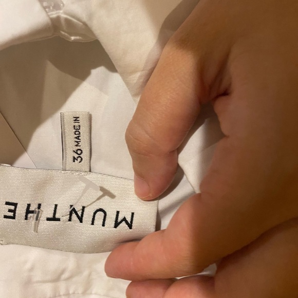 Munthe / singus white oversized button down sequin embellished floral 36 S - Picture 7 of 12